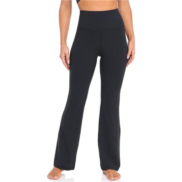 High Waist Flared Leggings, 30"/32" Bootcut Casual Yoga Pants, Tummy Control - Picture 2 of 6